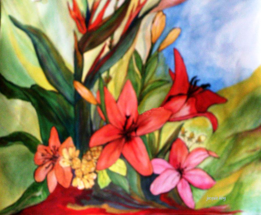 Flower Painting - Tropical Bouquet by Jacquie King