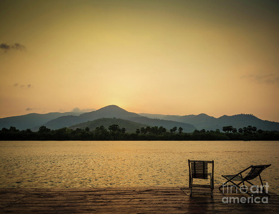 Tropical Exotic Sunset River View In Kampot Cambodia Asia #1 Photograph by JM Travel Photography