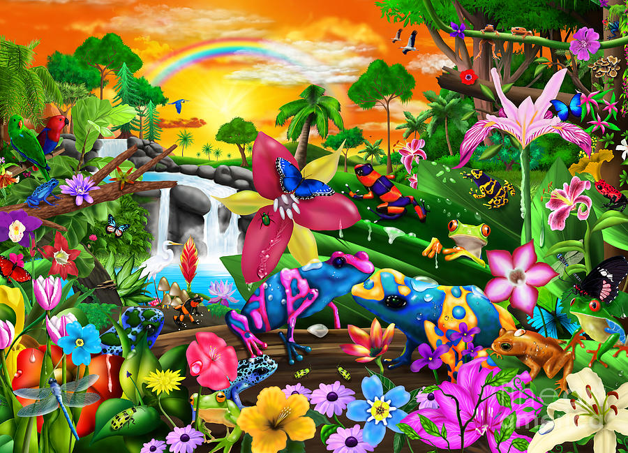 Tropical Frogs #1 Digital Art by MGL Meiklejohn Graphics Licensing