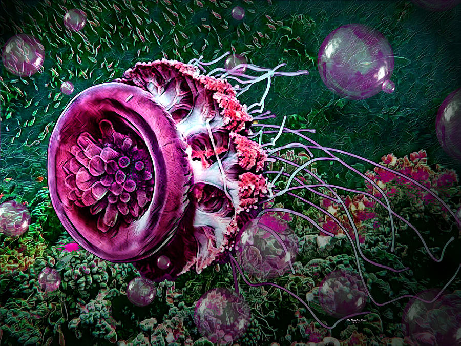 Tropical Ocean Jellyfish #1 Digital Art by Artful Oasis