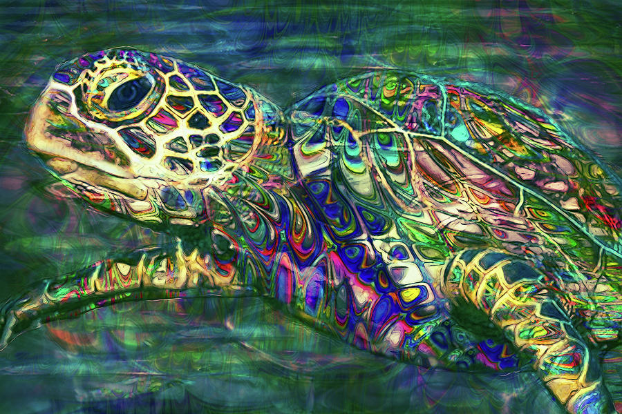Sea Turtle Painting - Tropical Sea Turtle 2 by Jack Zulli
