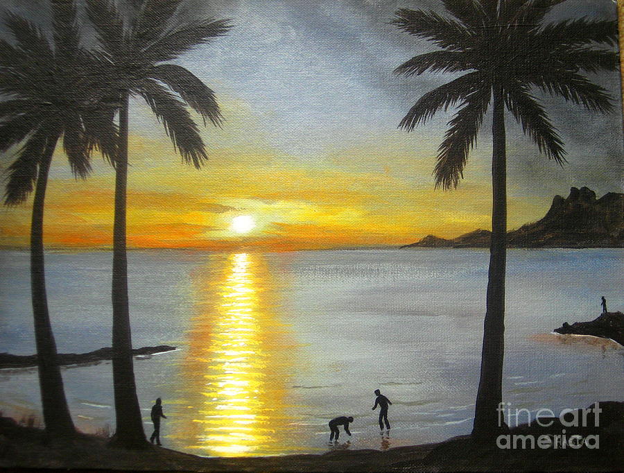 Sunset Painting - Tropical Splendor #1 by Shasta Eone