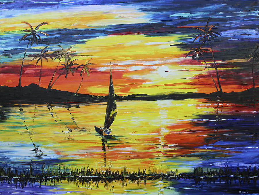 Tropical Sunset #2 Painting by Kevin Brown