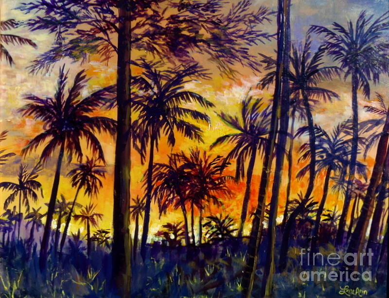 Tropical Sunset #1 Painting by Lou Ann Bagnall
