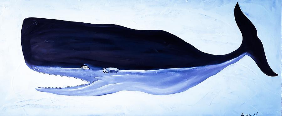 Sperm Whale Painting - Trouble Sperm Whale #1 by Barry Knauff