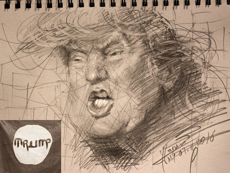 Donald Trump Drawing - Trump #2 by Ylli Haruni