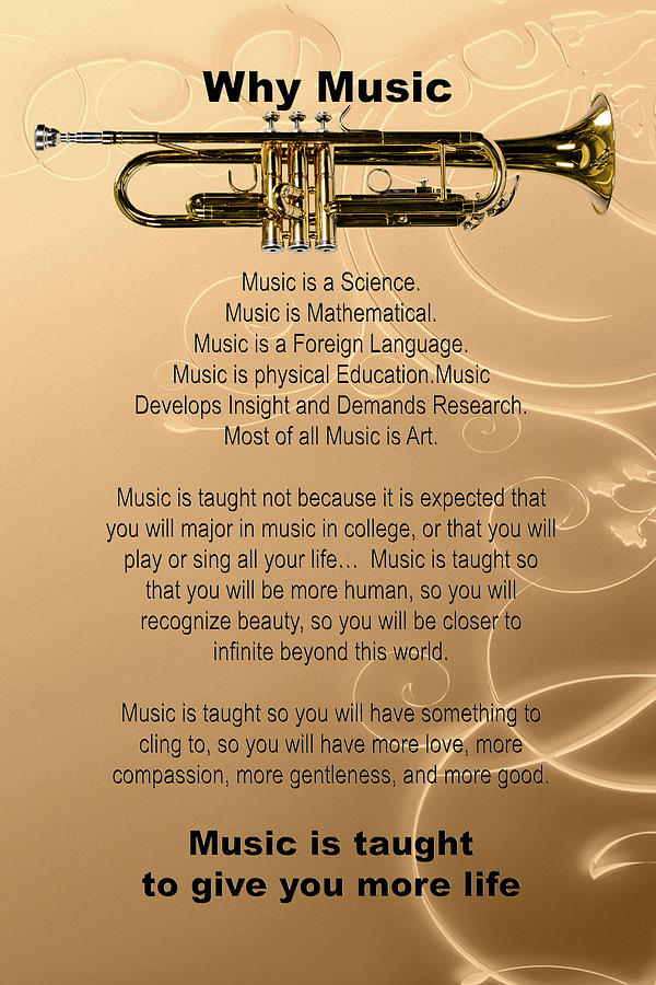 Music Photograph - Trumpet Why Music for Posters or T-Shirts 4829.02 #1 by M K Miller
