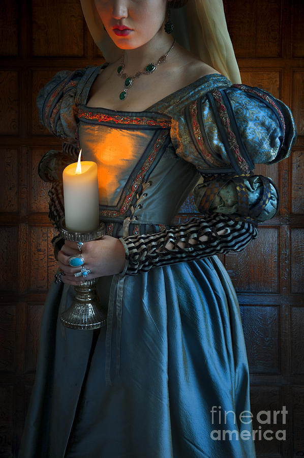 Tudor Woman Holding A Candle #1 Photograph by Lee Avison