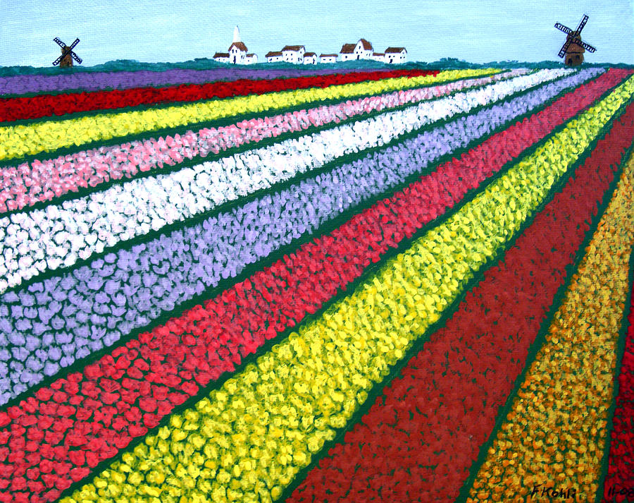 Nature Painting - Tulip Fields #1 by Frederic Kohli