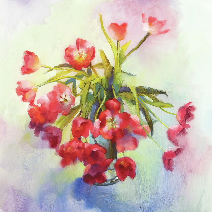 Tulip Fling #1 Painting by Cathy Locke