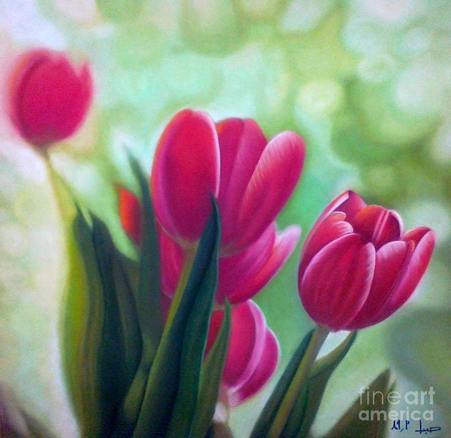 Tulip Pastel by Saba Aghajan - Fine Art America