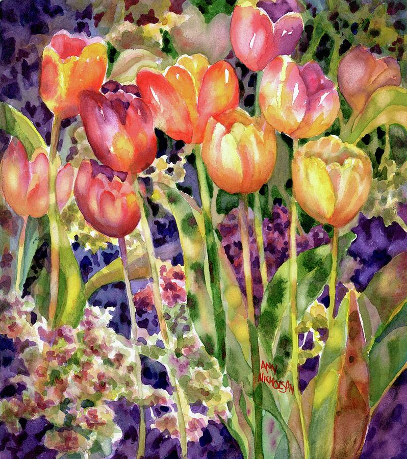 Tulips Painting by Ann Nicholson