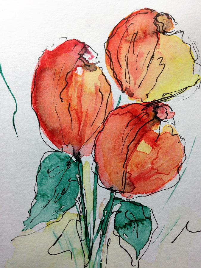 Tulips #1 Painting by Britta Zehm