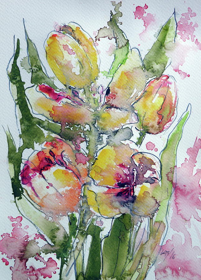 Tulips #1 Painting by Kovacs Anna Brigitta
