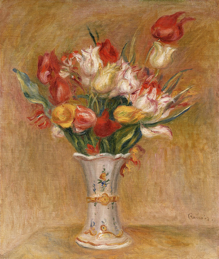 Tulips #2 Painting by Pierre-Auguste Renoir
