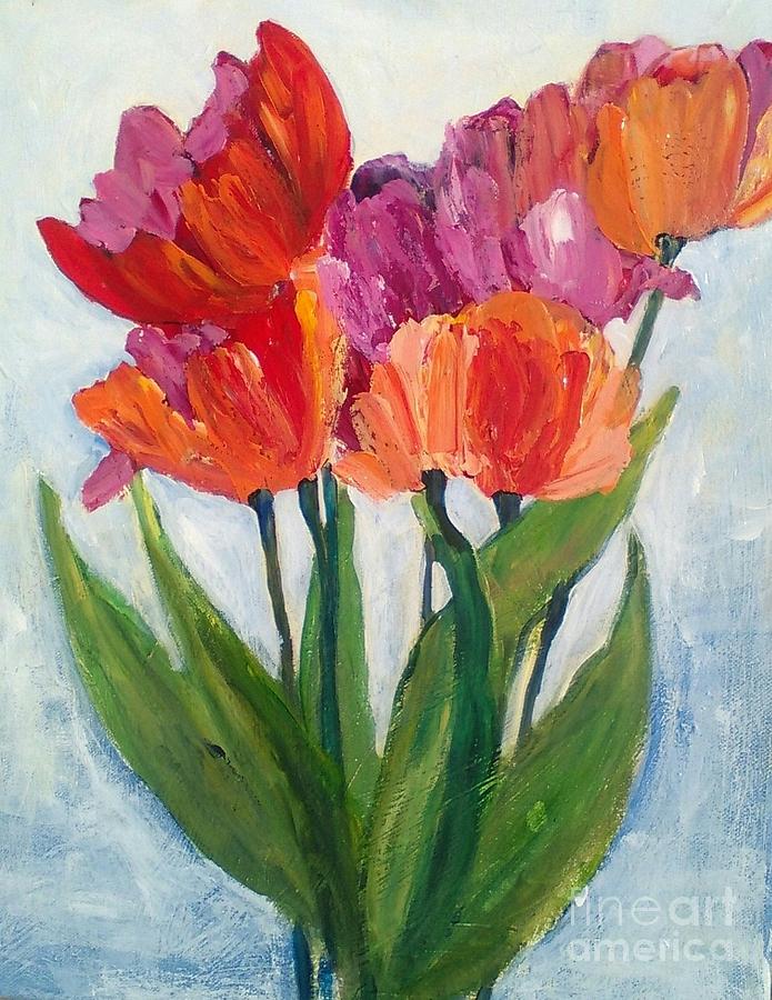 Tulips  #2 Painting by Sherry Harradence