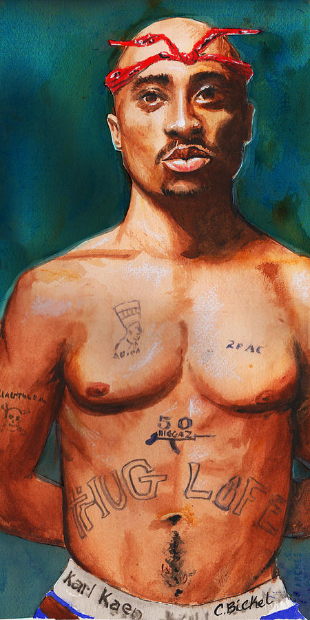 Tupac  Painting by Charles Bickel