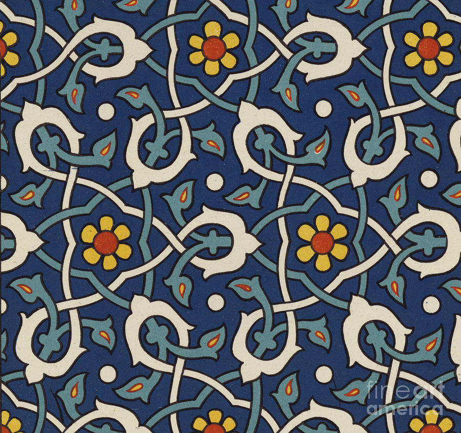 Turkey Drawing - Turkish Textile Pattern by Turkish School