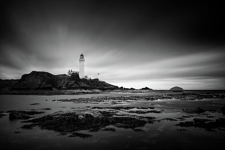 Turnberry Lighthouse in Black and White Photograph by Ian Good