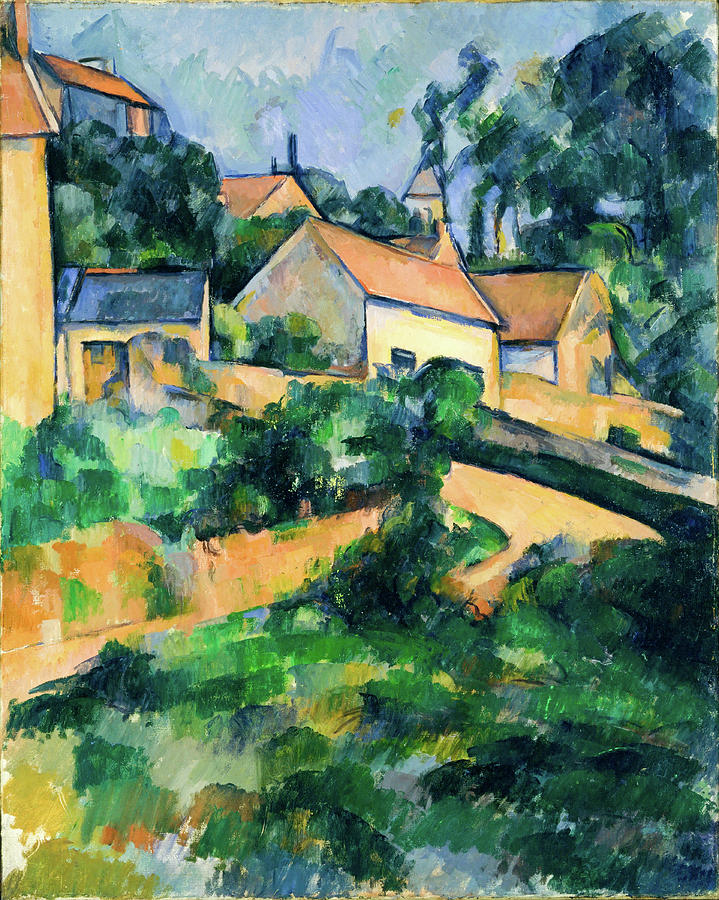 Turning Road at Montgeroult #3 Painting by Paul Cezanne