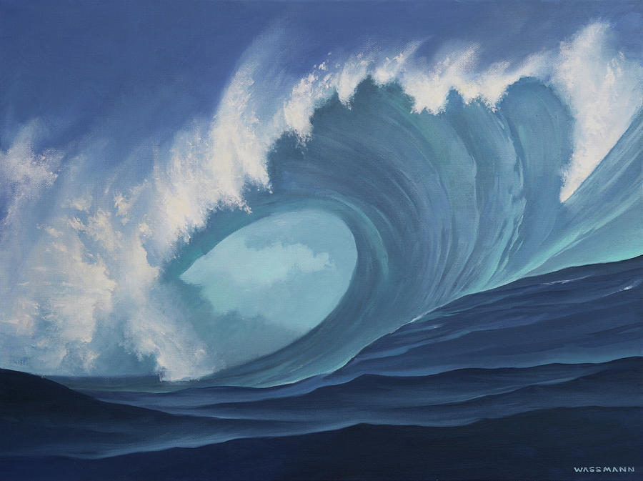 Turquoise Surf #1 Painting by Cliff Wassmann