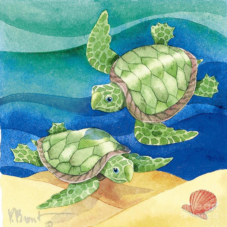Turtle Painting - Turtle Friend #1 by Paul Brent
