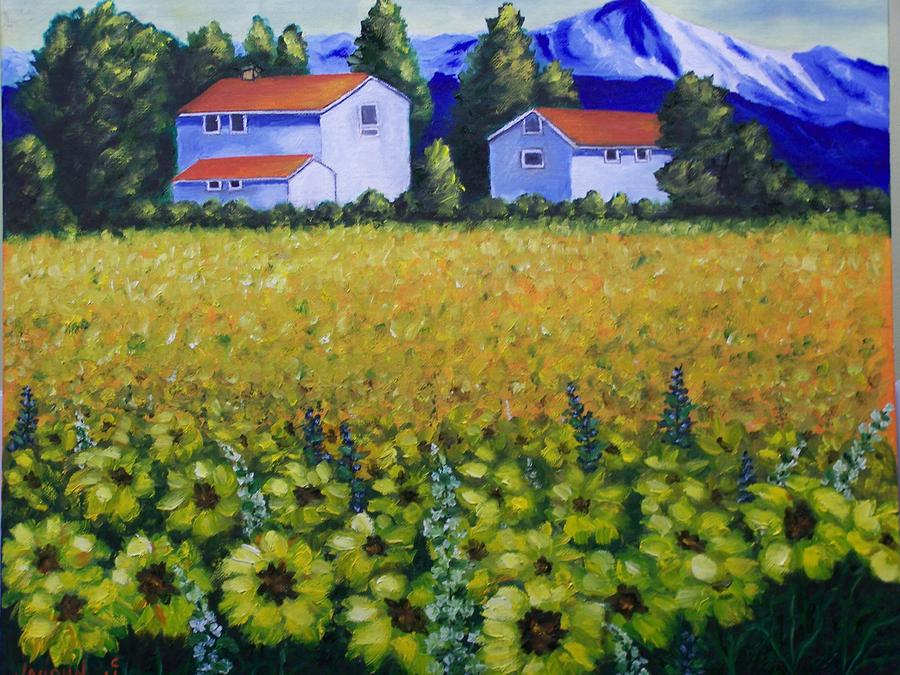 Tuscan Sunflowers #1 Painting by Charles Vaughn