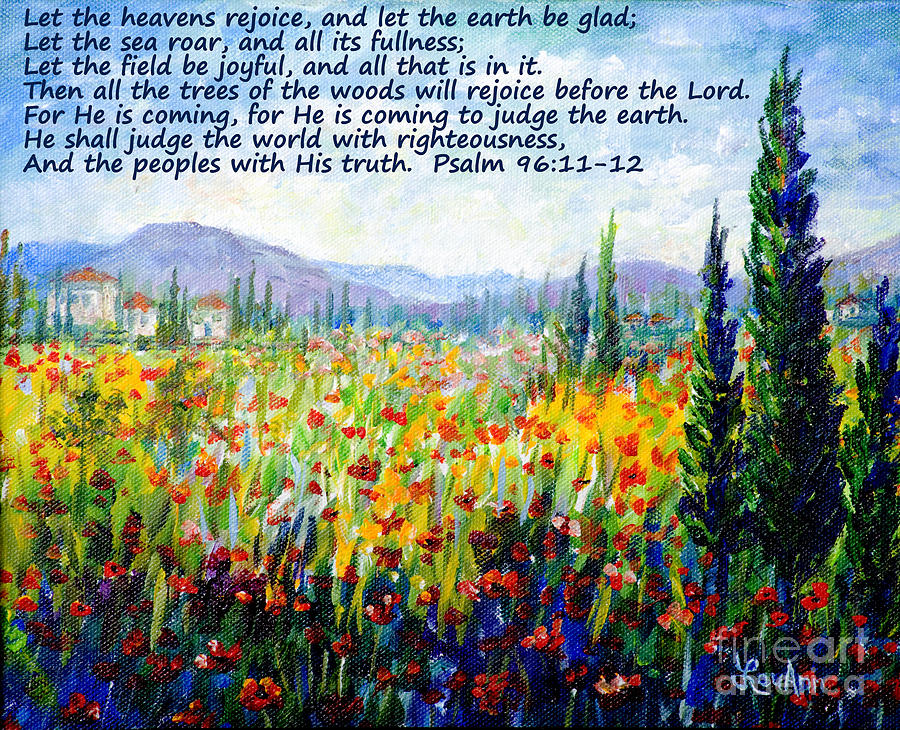 Tuscany Fields with Scripture Painting by Lou Ann Bagnall