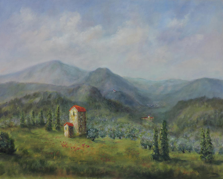 Tuscany Italy Olive Groves #1 Painting by Katalin Luczay