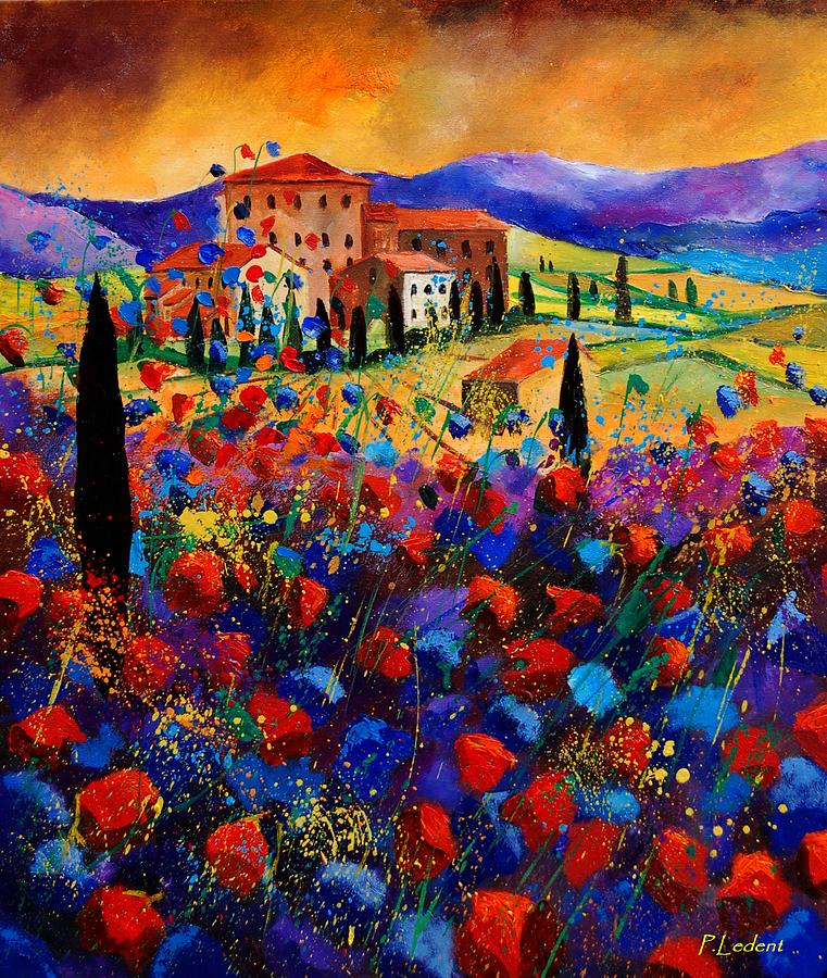 Tuscany poppies  #2 Painting by Pol Ledent