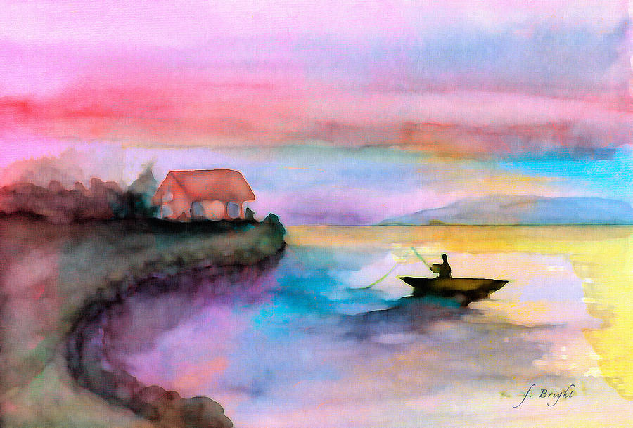 Twilight Fishing #1 Digital Art by Frank Bright