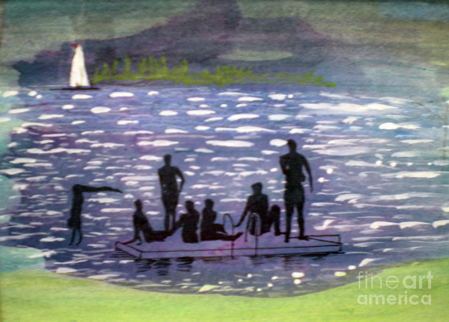 Twlight Swim #1 Painting by Hal Newhouser