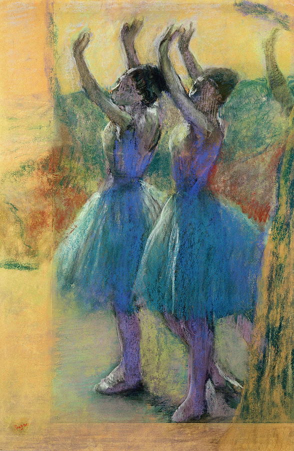 Two Blue Dancers Painting by Edgar Degas - Fine Art America