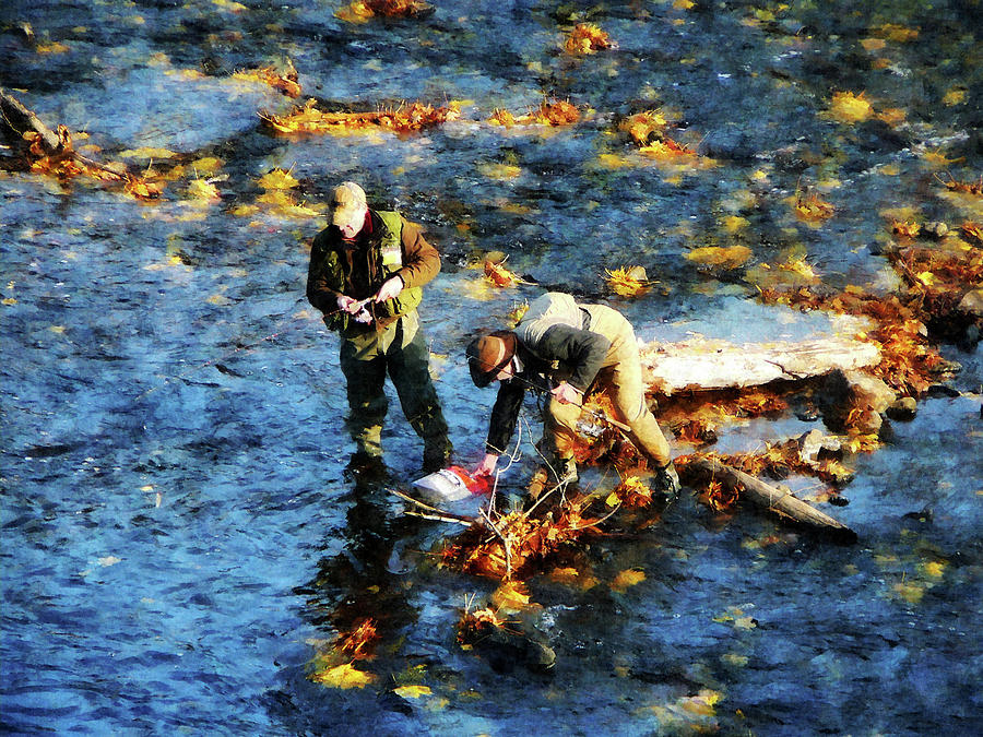 Two Men Fishing #1 Photograph by Susan Savad