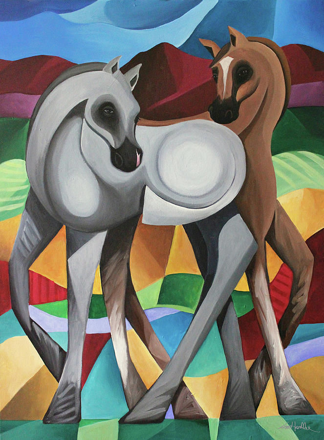 Two Ponies #2 Painting by Lance Headlee