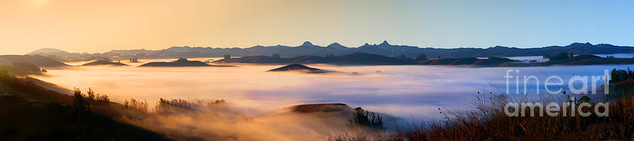 Early Morning Fog over Two-Rock Valley, Sonoma County, California Photograph by Wernher Krutein
