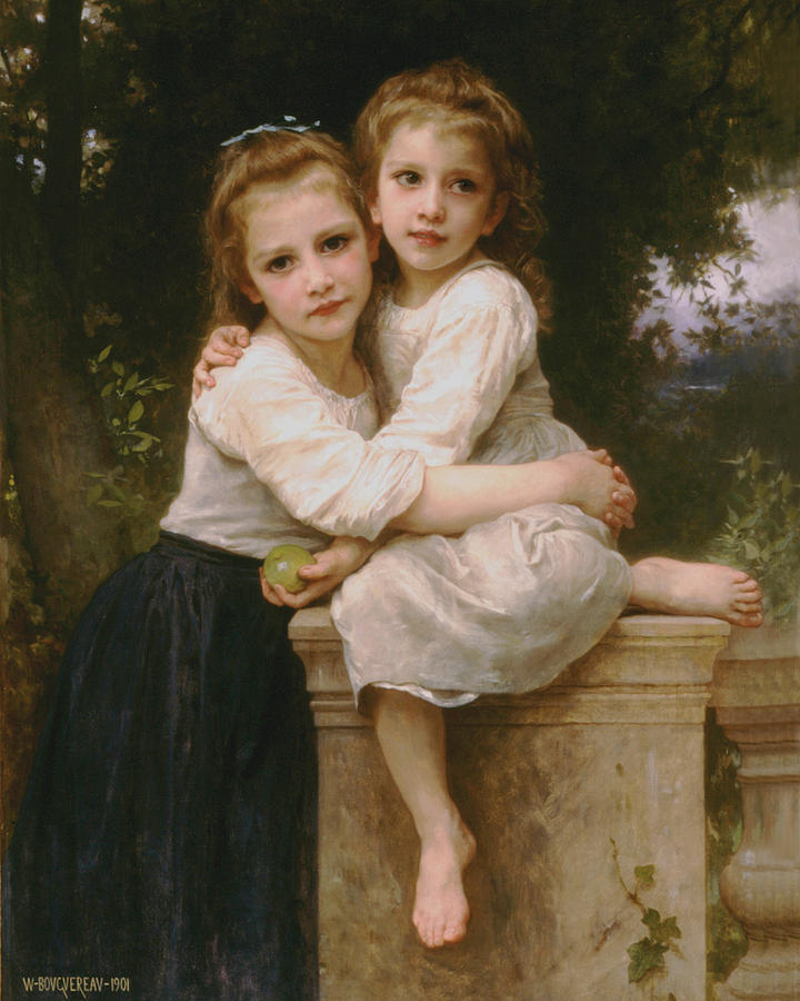Sisters Painting - Two Sisters #2 by William Bouguereau