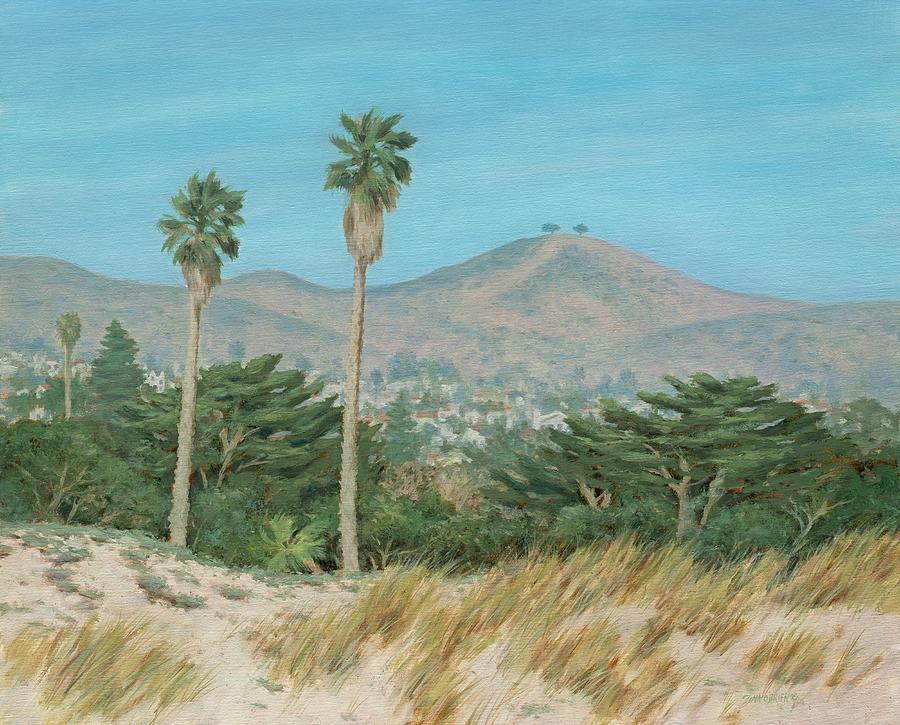 Two Tree s from Ventura State Park 2 Painting by Tina Obrien