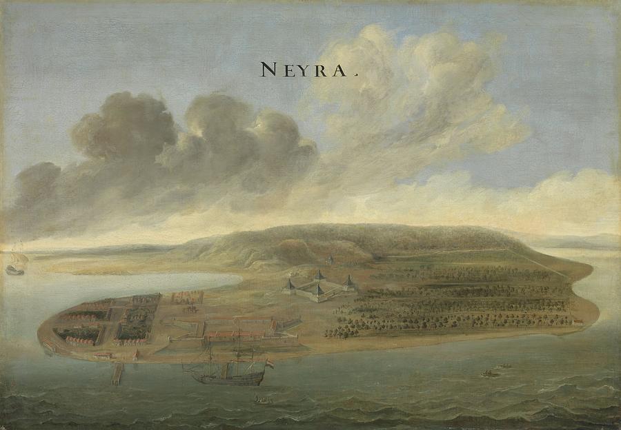 Two Views of Dutch East India Company Trading Posts Lawec in Cambodia and Banda in the Southern Molu #2 Painting by Vintage Collectables