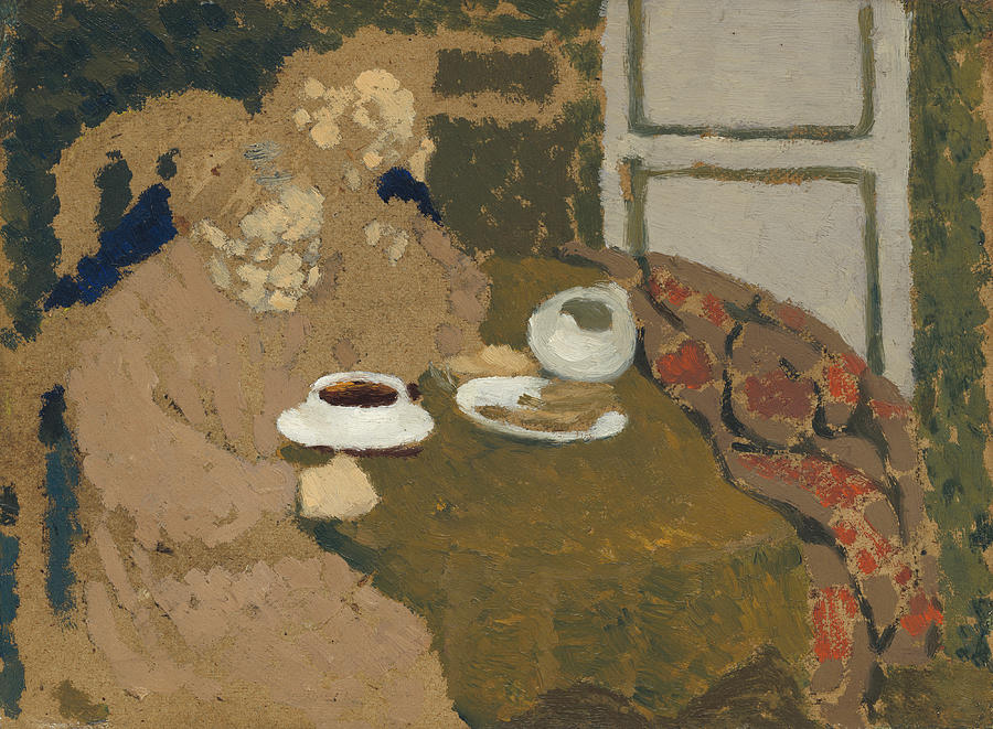 Two Women Drinking Coffee #1 Painting by Edouard Vuillard