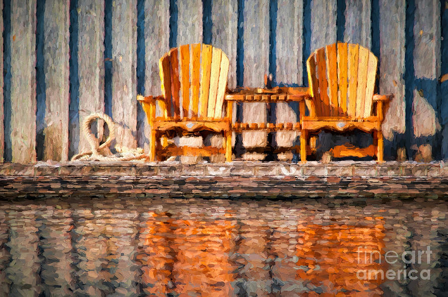 Two wooden chairs #2 Photograph by Les Palenik