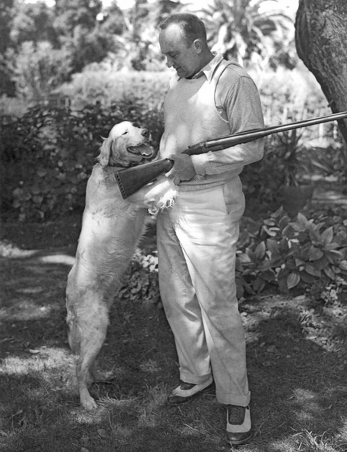 Ty Cobb With His Dog #1 Photograph by Underwood Archives