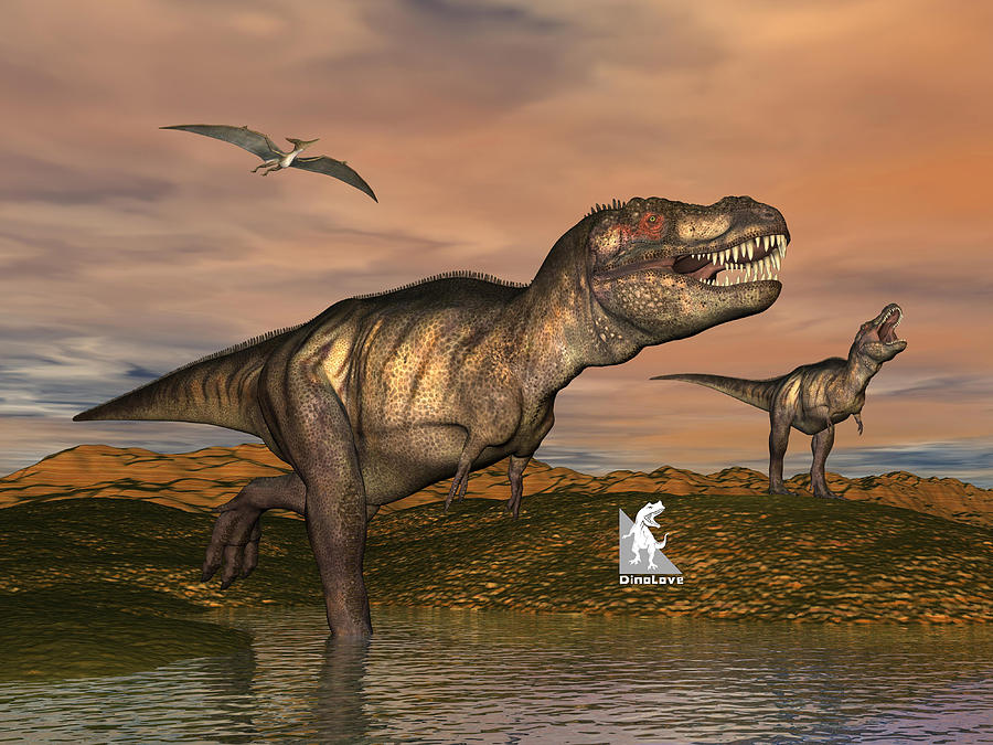 organiseren Scheiding streep Tyrannosaurus rex dinosaurs - 3D render Digital Art by Elenarts - Elena  Duvernay Digital Art