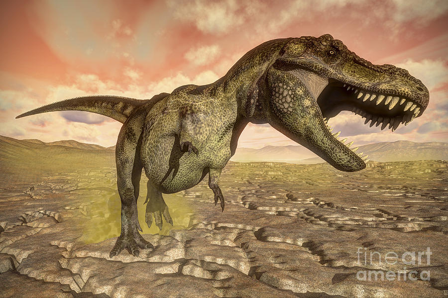 Dinosaur Digital Art - Tyrannosaurus Rex Roaring #1 by Elena Duvernay