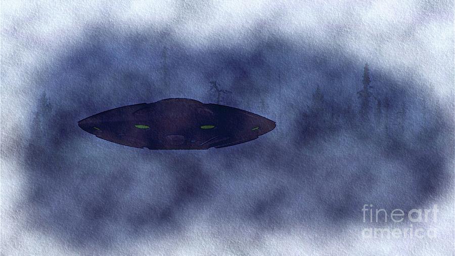 Ufo In The Mist Painting