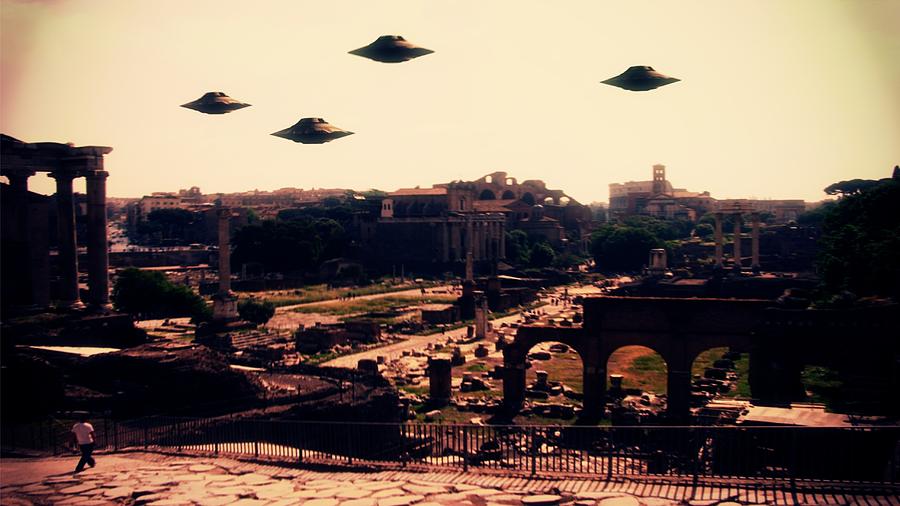 Fantasy Photograph - UFO Rome #1 by Esoterica Art Agency