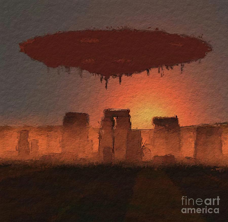 Ufo Stonehenge Painting