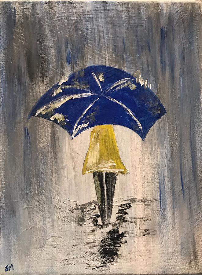 Umbrella Girl #1 Painting by Jim McCullaugh