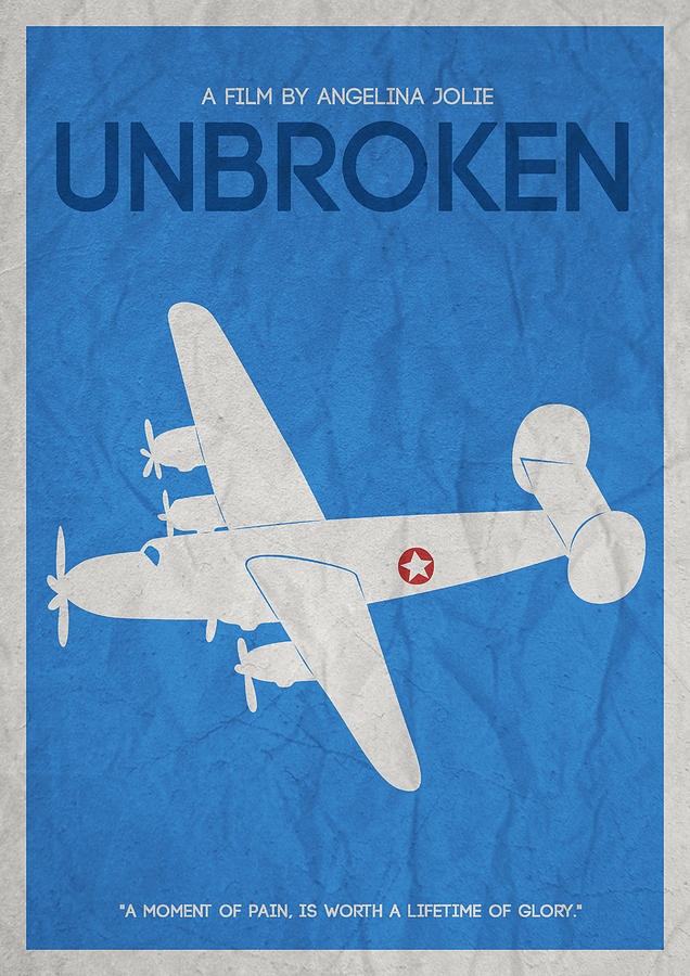Movie Painting - UNBROKEN Minimalist Movie Poster #1 by Celestial Images