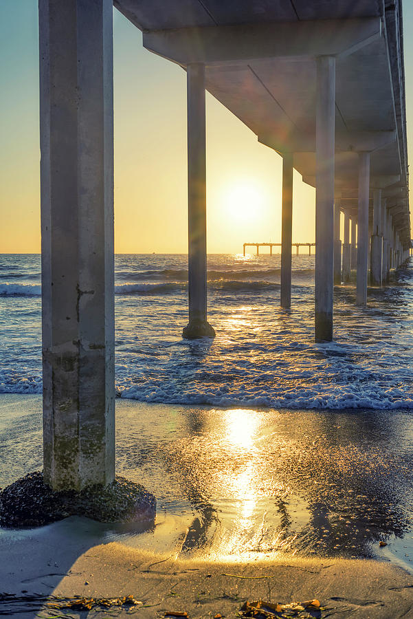 An Under The Pier Sunset Photograph by Joseph S Giacalone